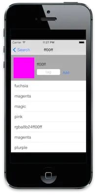 color tags in app