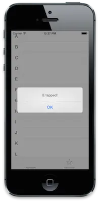 Opening a popup when a row is tapped