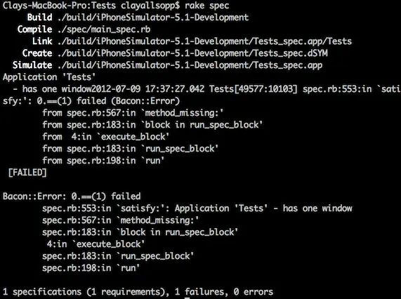 test failure